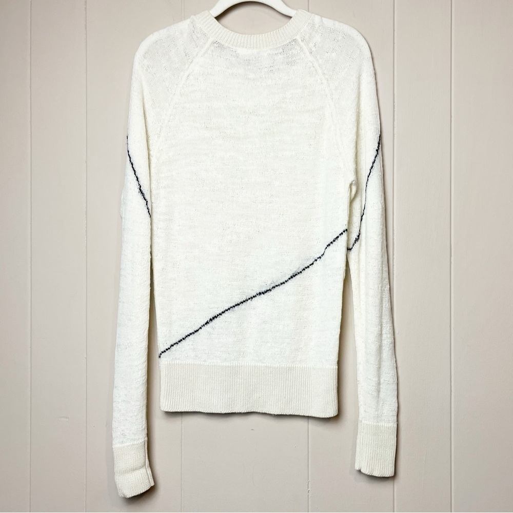 Derek Lam 10 Crosby‎ Asymmetric Stripe Sweater neutral black lines minimalist - Picture 4 of 10
